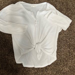 Front tie white long sleeve